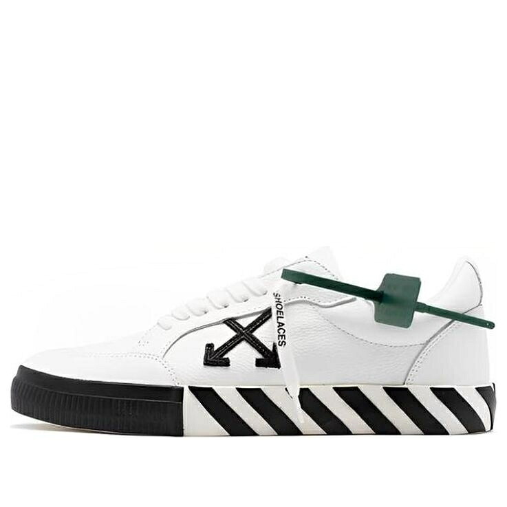 オフホワイト レザー 靴 スニーカー 白色 ホワイト 黒色 ブラック 'WHITE BLACK' メンズ OFF-WHITE VULC LOW LEATHER SNEAKER OMIA085C99LEA0010110 / WHITE BLACK｜スニケス
