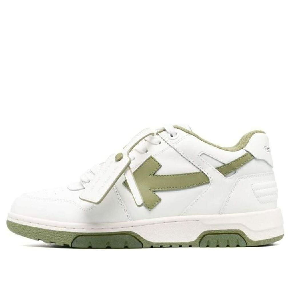 オフホワイト レザー オリーブ 白色 ホワイト 緑 グリーン 'WHITE GREEN' スニーカー メンズ OFF-WHITE OUT OF OFFICE LEATHER SNEAKERS OLIVE OMIA189F23LEA0020153 / WHITE OLIVE GREEN