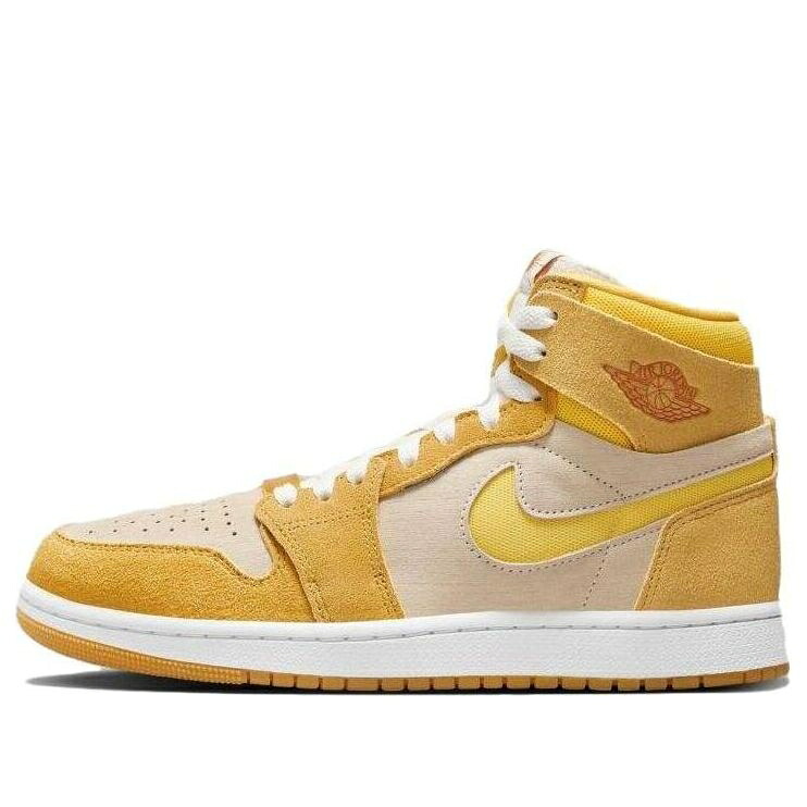 ナイキ ジョーダン 御機嫌 望遠レンズ 黄味がかった 黄色 \u0027YELLOW OCHRE\u0027 スニーカー レディース JORDAN (WMNS) AIR 1 HIGH ZOOM COMFORT 2 FJ5743-700 / YELLOW OCHRE TOUR YELLOW PALE