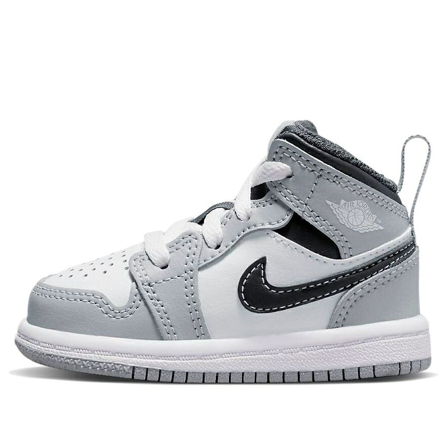 ナイキ ジョーダン ミッド 灰色 グレー 白色 ホワイト 'LIGHT 2022' ベビー JORDAN (TD) AIR 1 MID SMOKE GREY 640735-078 / GREY WHITE