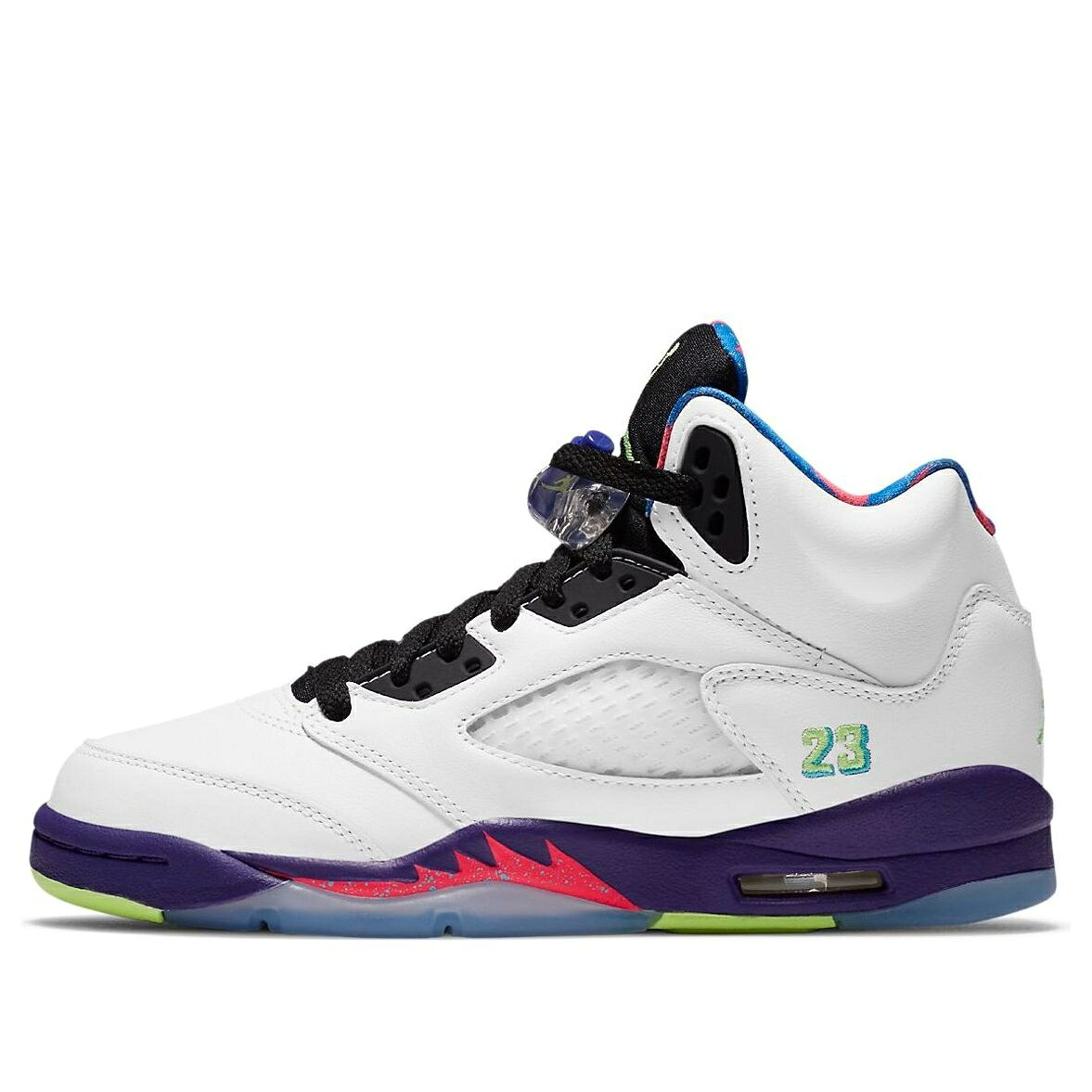 ナイキ ジョーダン 白色 ホワイト コート 紫 パープル ピンク 'ALTERNATE BELAIR' ジュニア キッズ JORDAN (GS) AIR 5 RETRO BEL-AIR' DB3024-100 / WHITE COURT PURPLE RACER PINK ベビー マタニティ スニーカー｜スニケス