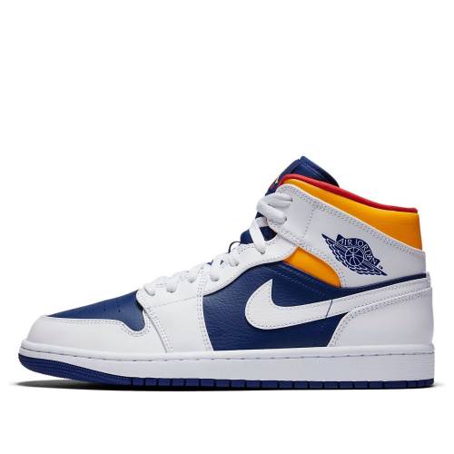 ナイキ ジョーダン ミッド ディープ 白いこと 白いこと \u0027WHITE BLUE\u0027 スニーカー メンズ JORDAN AIR 1 MID DEEP ROYAL 554724-131 / WHITE