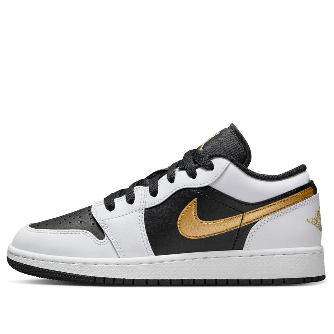ナイキ ジョーダン 黒いこと 黒いこと ゴールド 白いこと 白いこと \u0027WHITE SWOOSH\u0027 御坊っちゃん キッズ JORDAN (GS) AIR 1 LOW BLACK METALLIC GOLD 553560-172 / WHITE BLACK METALLIC GOLD もの言う花 マタニティ スニーカー
