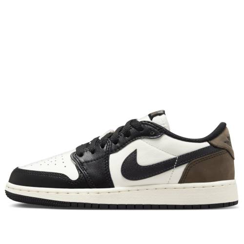 ナイキ ジョーダン 白色 ホワイト 黒色 ブラック 'MOCHA' ジュニア キッズ JORDAN (GS) AIR 1 RETRO LOW OG CZ0858-102 / WHITE BLACK DARK MOCHA ベビー マタニティ スニーカー｜スニケス
