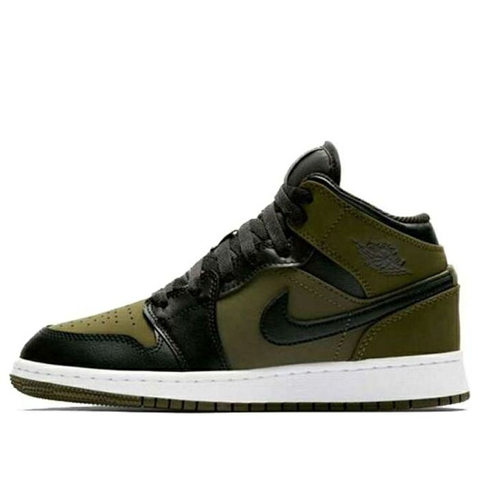 ナイキ ジョーダン ミッド 緑 緑であること \u0027OLIVE CANVAS\u0027 お坊っちゃん キッズ JORDAN (GS) AIR 1 RETRO MID 554725-301 / GREEN もの言う花 マタニティ スニーカー
