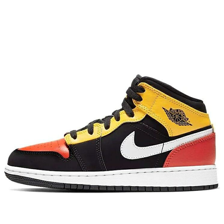 ナイキ ジョーダン ミッド 野球クラブ 黒いこと 黒いこと \u0027AMARILLO ORANGE\u0027 御坊っちゃん キッズ JORDAN (GS) AIR 1 MID SE TEAM BQ6931-087 / BLACK もの言う花 マタニティ スニーカー