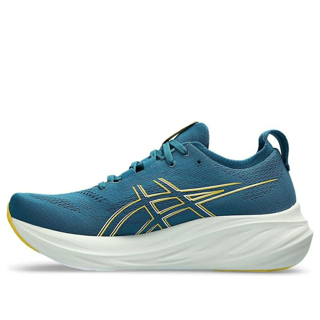 アシックス スニーカー 運動靴 黄色 イエロー 白色 ホワイト 'TEAL' スニーカー メンズ ASICS GEL-NIMBUS 26 NEUTRAL CUSHIONED RUNNING SHOES 1011B794-402 / TEAL YELLOW WHITE