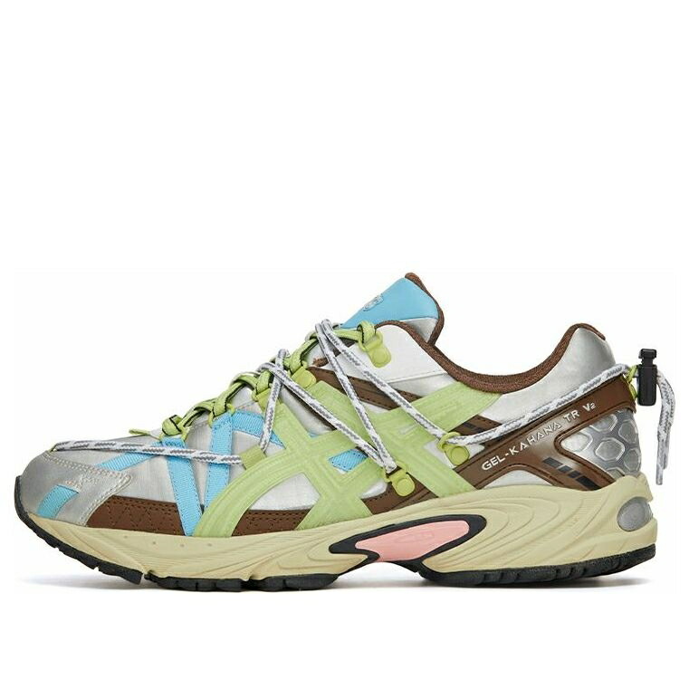 アシックス 茶色 ブラウン 銀色 シルバー 緑 グリーン 'GREEN SILVER' スニーカー メンズ ASICS X MYGE GEL-KAHANA TR V2 BROWN 1203A260-020 / SILVER GREEN ROWN｜スニケス