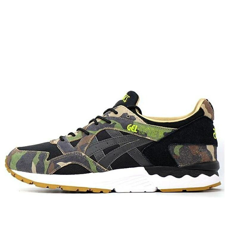 アシックス 先だつもの点火装置 黒いこと 黒いこと 緑 緑であること \u0027WOODLAND CAMO\u0027 スニーカー メンズ ASICS X ATMOS GEL-LYTE 5 JAPAN RELEASE TQK536-8890 / BLACK GREEN