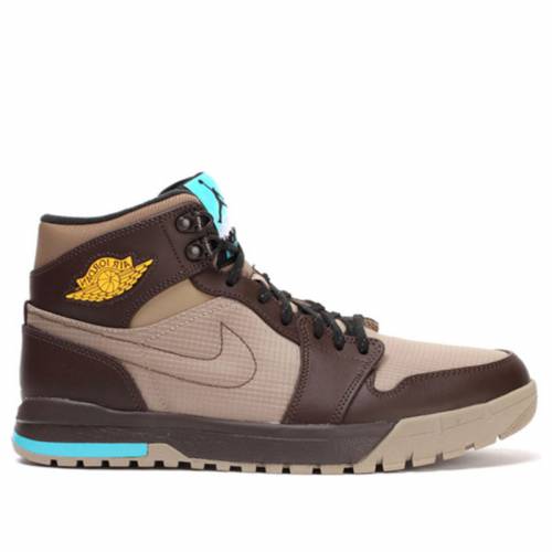 楽天市場 ナイキ ジョーダン 茶色 ブラウン Khaki スニーカー メンズ Jordan Nike Air 1 Retro Trek Khaki Varsity Maizebaroque Brown スニケス