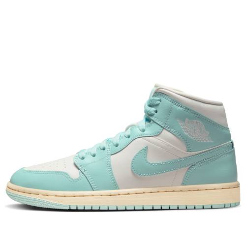ナイキ ジョーダン ミッド 青み 青色 白いこと 白いこと \u0027LIGHT DEW\u0027 スニーカー レディース JORDAN (WMNS) AIR 1 MID BQ6472-132 / BLUE WHITE