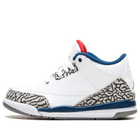 ナイキ ジョーダン 白色 ホワイト ファイア 赤 レッド 青色 ブルー 灰色 シメント 'TRUE BLUE' ジュニア キッズ JORDAN (PS) AIR 3 RETRO 2016 429487-106 / WHITE FIRE RED TRUE BLUE CEMENT ベビー マタニティ