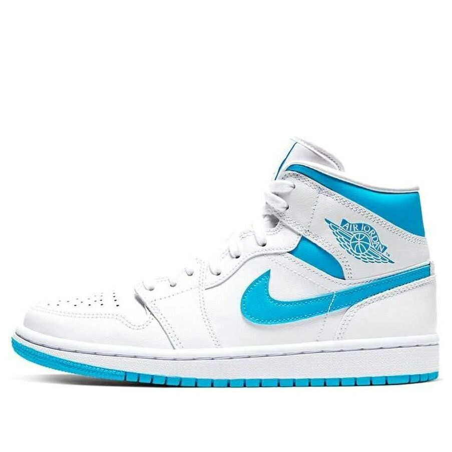 ナイキ ジョーダン ミッド 白いこと 白いこと カロライナ 青み 青色 \u0027UNC\u0027 スニーカー レディース JORDAN (WMNS) AIR 1 MID BQ6472-114 / WHITE CAROLINA BLUE