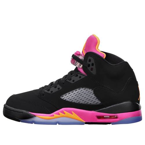 ナイキ ジョーダン 黒いこと 黒いこと サクラ色 \u0027FLORIDIAN\u0027 御坊っちゃん キッズ JORDAN (GS) AIR 5 RETRO 440892-067 / BLACK BRIGHT CITRUS FSN PINK もの言う花 マタニティ スニーカー