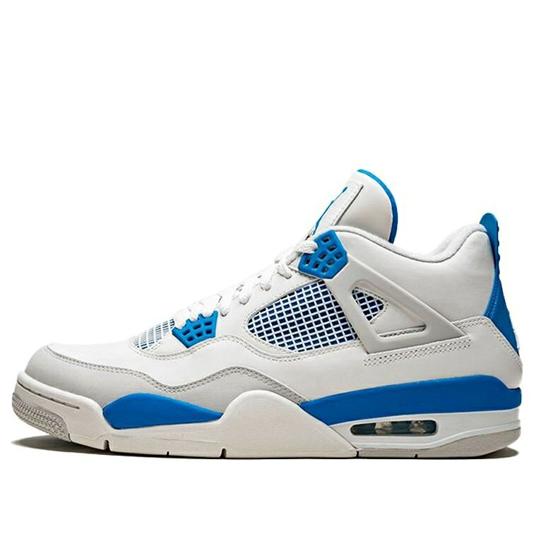 ナイキ ジョーダン 白色 ホワイト 青色 ブルー 灰色 グレー MILITARY BLUE スニーカー メンズ JORDAN AIR 4 RETRO 2012 308497-105 / WHITE MILITARY BLUE NEUTRAL GREY