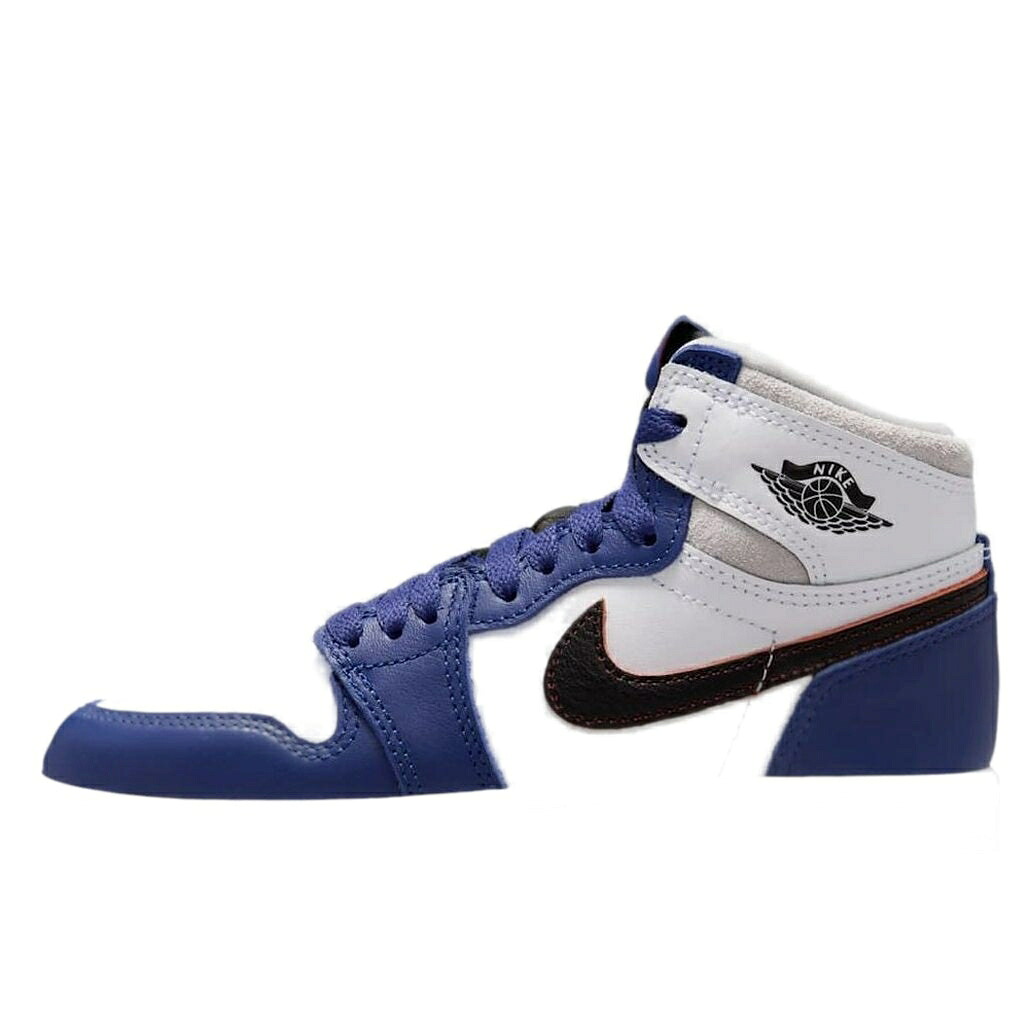 ナイキ ジョーダン ハイ ディープ 白色 ホワイト 黒色 ブラック 灰色 グレー 'RARE BLUE' ジュニア キッズ JORDAN (PS) AIR 1 HIGH OG DEEP ROYAL FD1412-100 / WHITE BLACK NEUTRAL GREY DEEP ベビー マタニティ ス｜スニケス