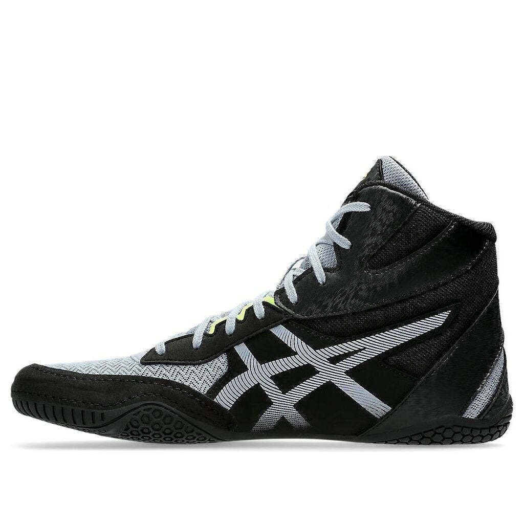 アシックス 青味 青み 薄墨色 薄墨色 黒いこと 黒いこと \u0027GREY YELLOW\u0027 スニーカー メンズ ASICS MATCONTROL 3 BLUE SAFETY 1081A053-400 / GREY BLACK