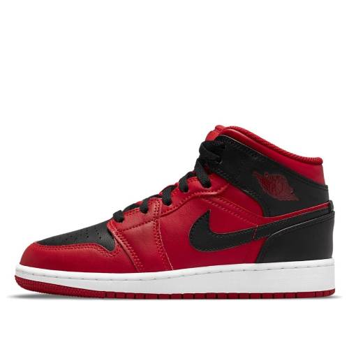 ナイキ ジョーダン ミッド 赤 レッド 黒色 ブラック 'REVERSE BRED' ジュニア キッズ JORDAN (GS) AIR 1 MID 554725-660 / RED BLACK ベビー マタニティ スニーカー｜スニケス 27,300円