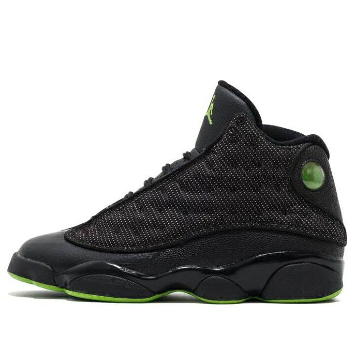 ナイキ ジョーダン サーティーン 黒色 ブラック 緑 グリーン 'ALTITUDE' スニーカー メンズ JORDAN AIR 13 RETRO 2010 414571-002 / BLACK ALTITUDE GREEN|スニケス