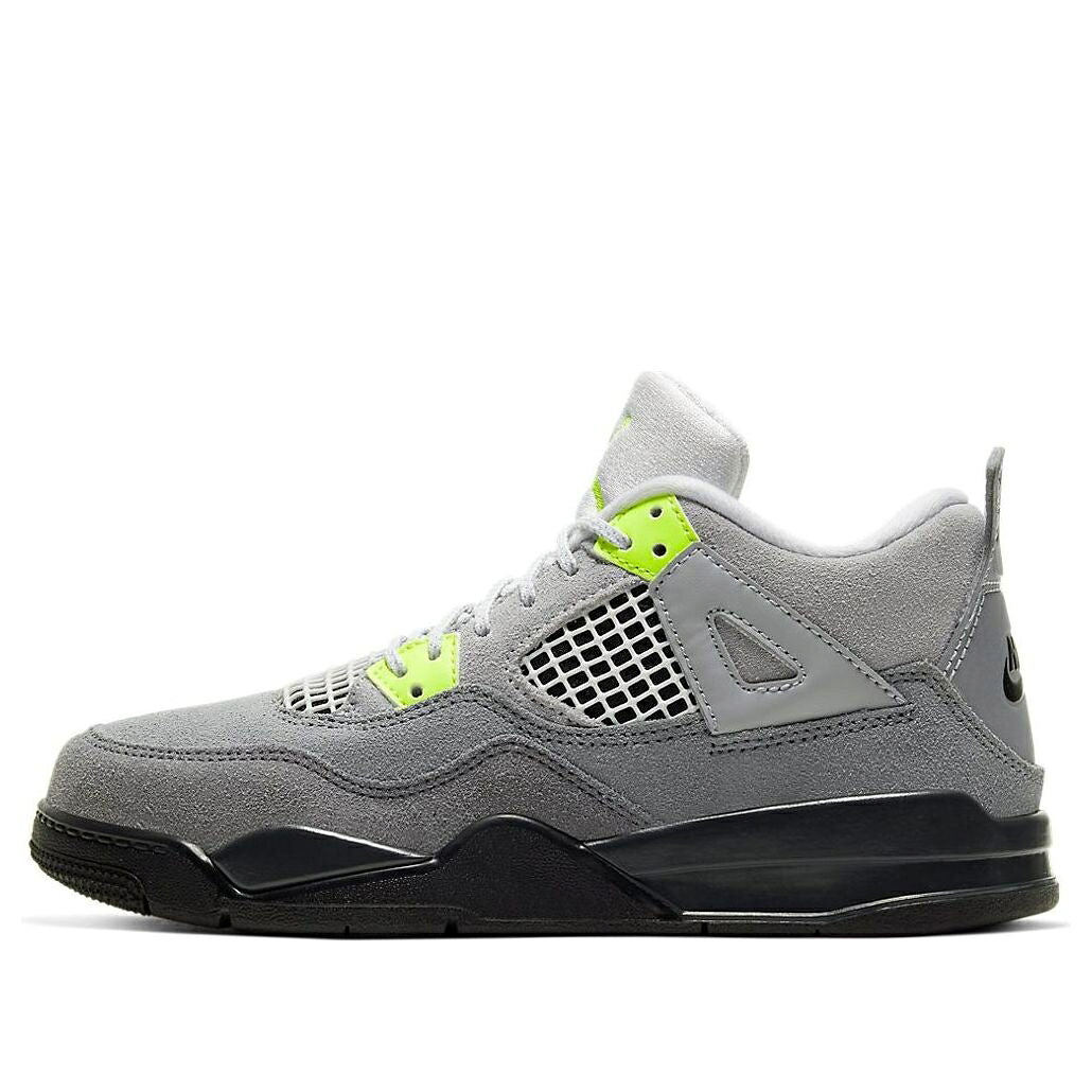 ナイキ ジョーダン 灰色 グレー 緑 グリーン 'NEON 95' ジュニア キッズ JORDAN (PS) AIR 4 RETRO SE CT5344-007 / GREY GREEN ベビー マタニティ スニーカー