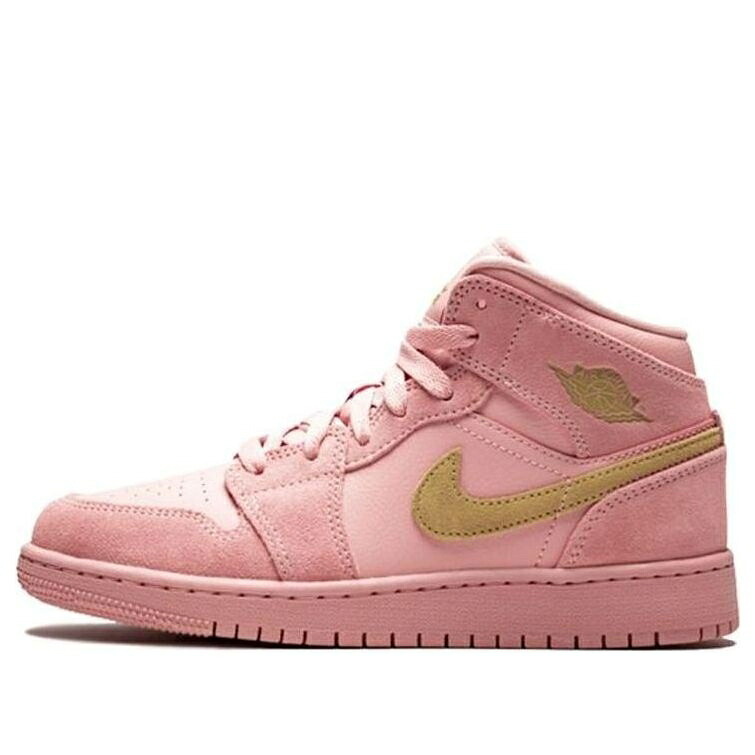 ナイキ ジョーダン ミッド クラブ ゴールド 'CORAL STARDUST' ジュニア キッズ JORDAN (GS) AIR 1 MID SE BQ6931-600 / CORAL STARDUST CLUB GOLD ベビー マタニティ スニーカー