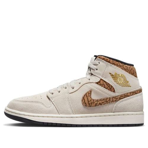 ナイキ ジョーダン ミッド \u0027BROWN ELEPHANT\u0027 スニーカー メンズ JORDAN AIR 1 MID SE DZ4129-102 / LT ORWD BRN MTLC GLD WHT LT BR