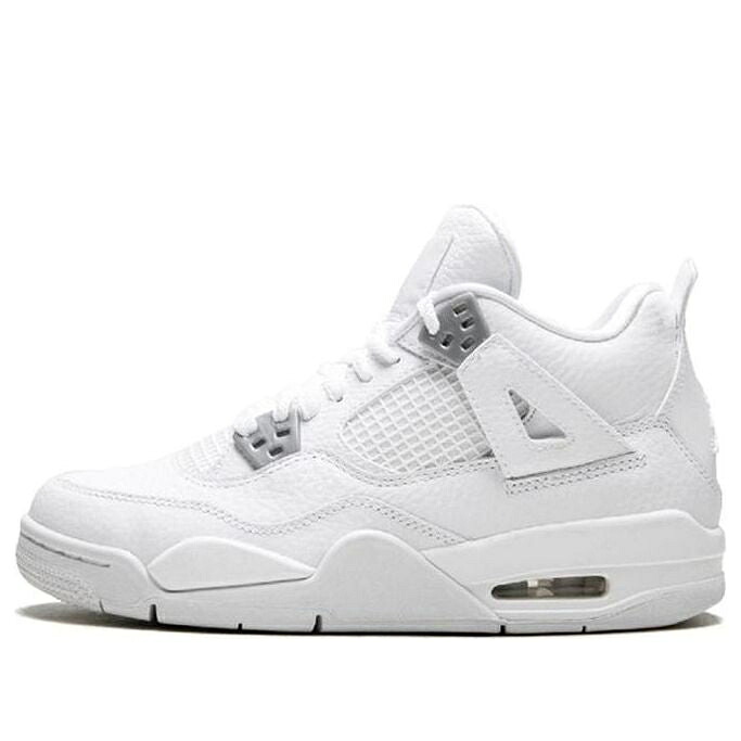 ナイキ ジョーダン 白いこと 白いこと \u0027PURE MONEY\u0027 お坊っちゃん キッズ JORDAN (GS) AIR 4 RETRO 408452-100 / WHITE METALLIC SIVLER OFF WHITE もの言う花 マタニティ スニーカー