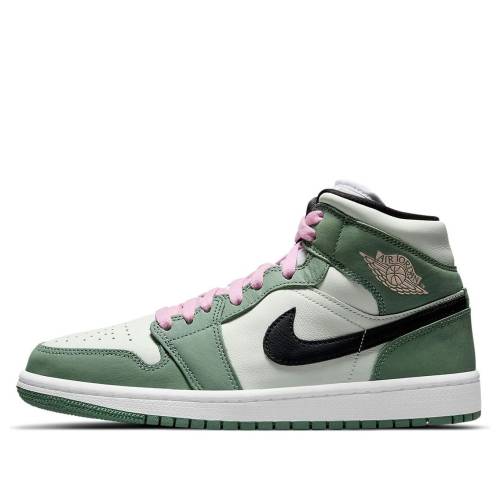 ナイキ ジョーダン ミッド 緑 グリーン 黒色 ブラック 'DUTCH GREEN' スニーカー レディース JORDAN (WMNS) AIR 1 MID SE CZ0774-300 / DUTCH GREEN BLACK BARELY GREEN｜スニケス