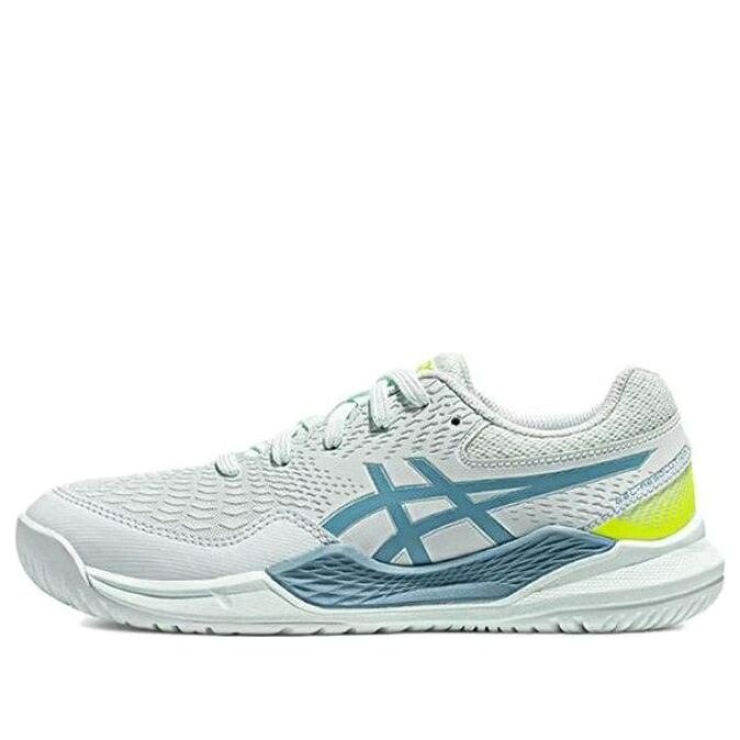 アシックス 青色 ブルー 'SOOTHING SEA' ジュニア キッズ ASICS (GS) GEL RESOLUTION 9 1044A067-402 / SOOTHING SEA GRIS BLUE ベビー マタニティ スニーカー｜スニケス