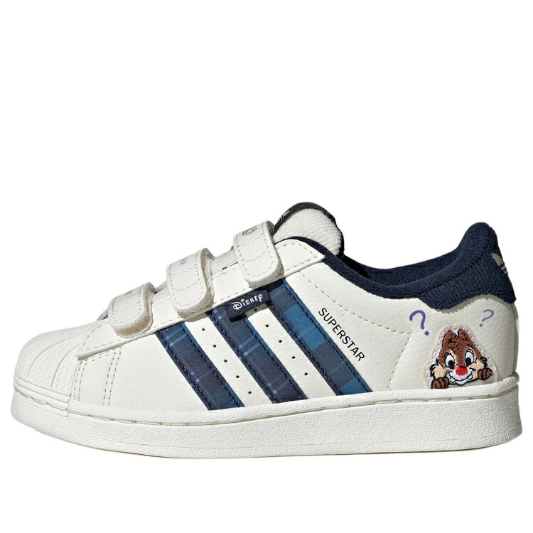 アディダス スーパースター 白色 ホワイト ベージュ 紺色 ネイビー 'CHIP & DALENAVY' ジュニア キッズ ADIDAS (PS) SUPERSTAR CF DALE-NAVY' IH3500 / WHITE BEIGE NAVY ベビー マタニティ スニーカー