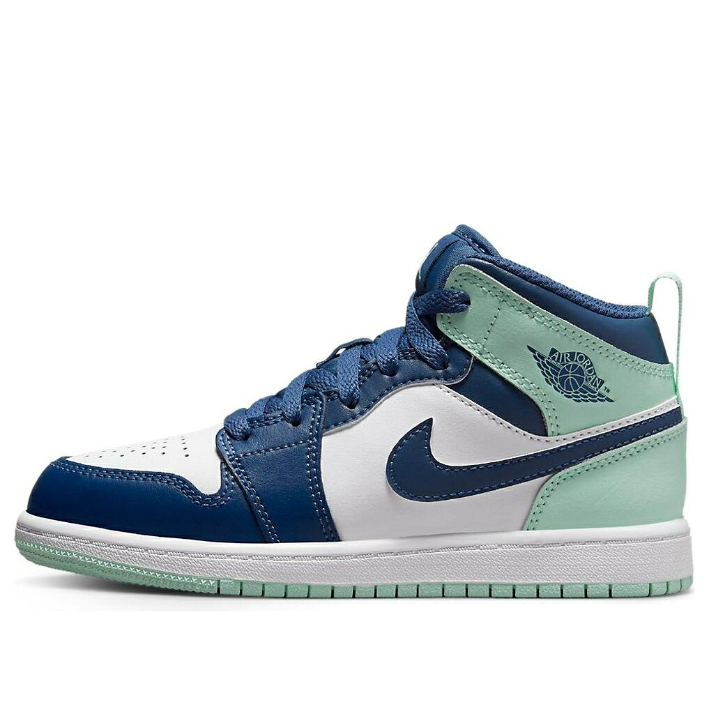 ナイキ ジョーダン ミッド 青色 ブルー 白色 ホワイト 緑 グリーン 'BLUE MINT' ジュニア キッズ JORDAN (PS) AIR 1 MID 640734-413 / BLUE WHITE GREEN ベビー マタニティ スニーカー