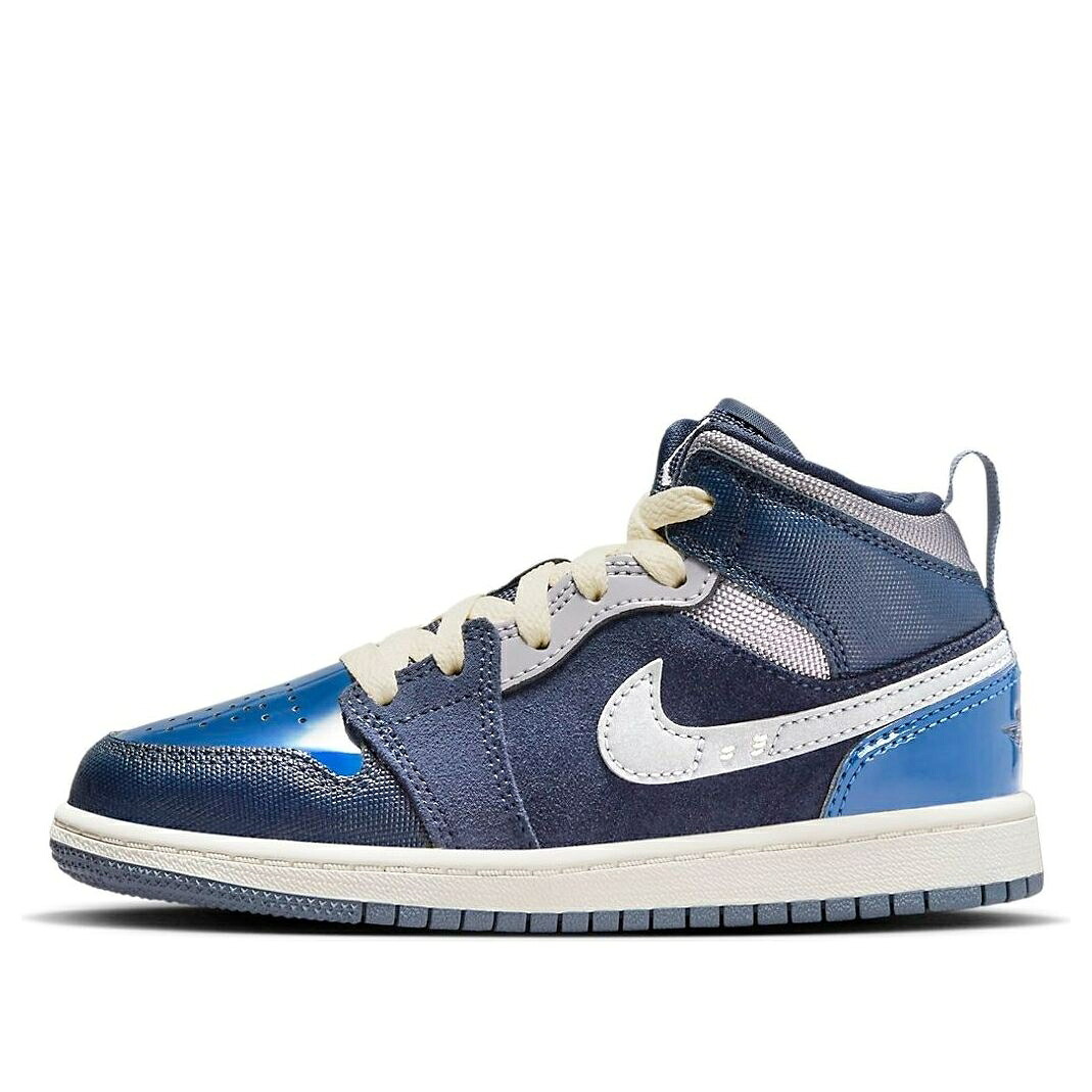 ナイキ ジョーダン ミッド 青色 ブルー 'INSIDE OBSIDIAN' ジュニア キッズ JORDAN (PS) AIR 1 MID SE CRAFT OUT - DX2195-400 / OBSIDIAN FRENCH BLUE ASHEN SLATE ベビー マタニティ スニーカー