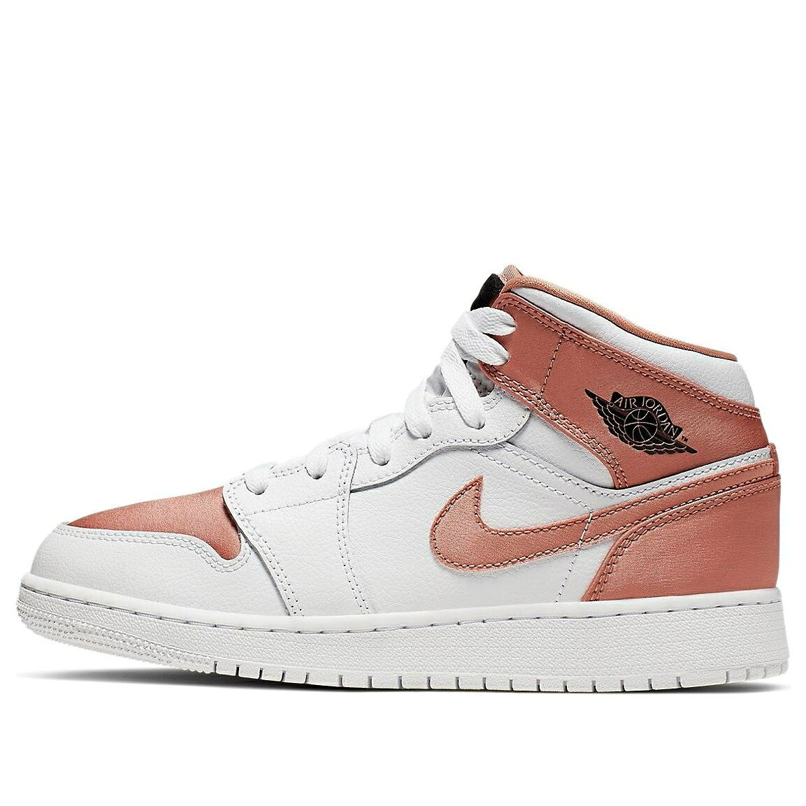 ナイキ ジョーダン ミッド ローズ 白色 ホワイト ゴールド 黒色 ブラック 'WHITE GOLD' ジュニア キッズ JORDAN (GS) AIR 1 MID ROSE 555112-190 / WHITE ROSE GOLD BLACK ベビー マタニティ スニーカー