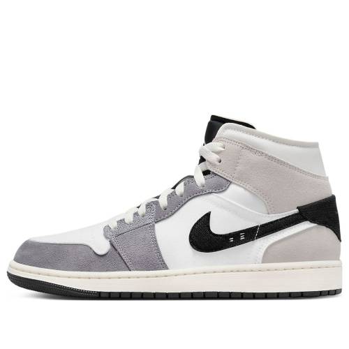 ナイキ ジョーダン ミッド 薄墨色 シメント 薄墨色 \u0027INSIDE GREY\u0027 スニーカー メンズ JORDAN AIR 1 MID SE CRAFT OUT - CEMENT DZ4136-002 / GREY