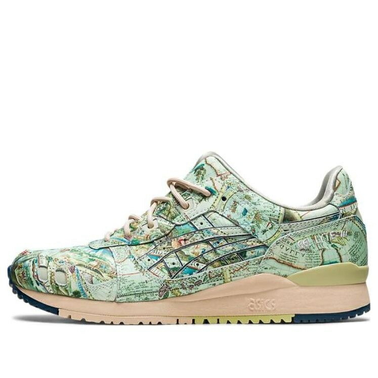 アシックス ゲルライト 緑 グリーン 青色 ブルー AGED MAP スニーカー メンズ ASICS X ATMOS GEL-LYTE 3 OG 1201A856-300 / ICE GREEN MIDNIGHT BLUE