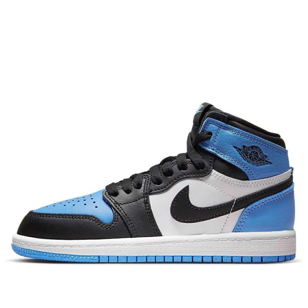 ナイキ ジョーダン ハイ 青色 ブルー 黒色 ブラック 白色 ホワイト 'UNC TOE' ジュニア キッズ JORDAN (PS) AIR 1 RETRO HIGH OG FD1412-400 / UNIVERSITY BLUE BLACK WHITE ベビー マタニティ スニーカー|スニケス