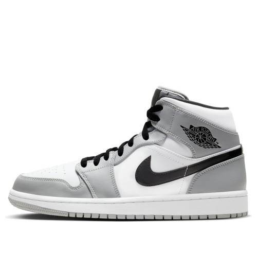 ナイキ ジョーダン ミッド 灰色 グレー 黒色 ブラック 白色 ホワイト MOKE GREY スニーカー メンズ JORDAN AIR 1 MID 554724-092 / LIGHT SMOKE GREY BLACK WHITE