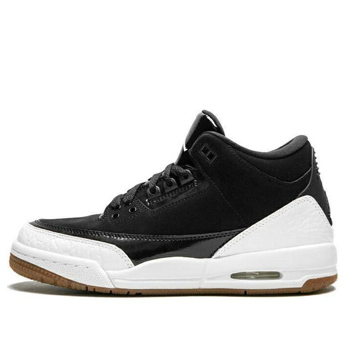 ナイキ ジョーダン 黒色 ブラック 白色 ホワイト 茶色 ブラウン 'BLACK WHITE' ジュニア キッズ JORDAN (GS) AIR 3 RETRO 441140-022 / BLACK WHITE GUM MED BROWN ベビー マタニティ スニーカー