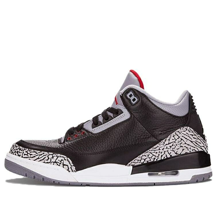 ナイキ ジョーダン 黒色 ブラック 赤 レッド 灰色 シメント グレー 'CEMENT' スニーカー メンズ JORDAN AIR 3 RETRO 2011 136064-010 / BLACK VARSITY RED CEMENT GREY