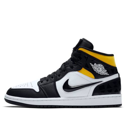 ナイキ ジョーダン ミッド 白いこと 白いこと 黒いこと 黒いこと \u0027QUAI 54\u0027 スニーカー メンズ JORDAN AIR 1 MID CJ9219-001 / WHITE BLACK MULTI COLOR