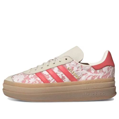 アディダス ガゼル 白いこと 白いこと 皮膚軟化剤 \u0027BETTER SCARLET\u0027 スニーカー レディース ADIDAS (WMNS) X LIBERTY LONDON GAZELLE BOLD JR8885 / CLOUD WHITE CREAM WHITE BETTER