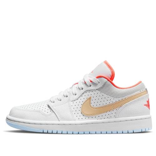 ナイキ ジョーダン 白色 ホワイト ピンク 黄色 イエロー 'WHITE SESAME' スニーカー レディース JORDAN (WMNS) AIR 1 LOW SE DC9509-100 / WHITE PINK YELLOW