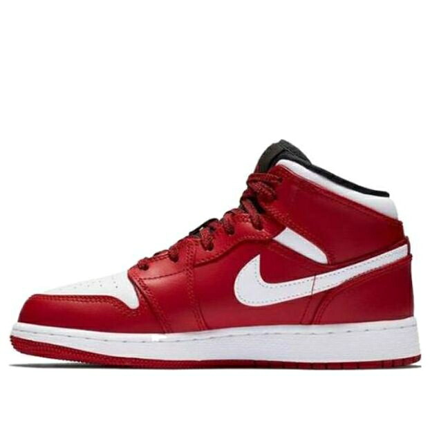 ナイキ ジョーダン ミッド 赤 レッド 白色 ホワイト 黒色 ブラック 'GYM RED' ジュニア キッズ JORDAN (PS) AIR 1 RETRO MID 640734-605 / GYM RED WHITE BLACK ベビー マタニティ スニーカー|スニケス