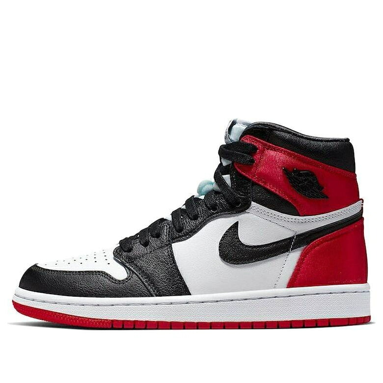 ナイキ ジョーダン ハイ 黒色 ブラック 白色 ホワイト 赤 レッド 'SATIN TOE' スニーカー レディース JORDAN (WMNS) AIR 1 RETRO HIGH BLACK CD0461-016 / BLACK WHITE VARSITY RED