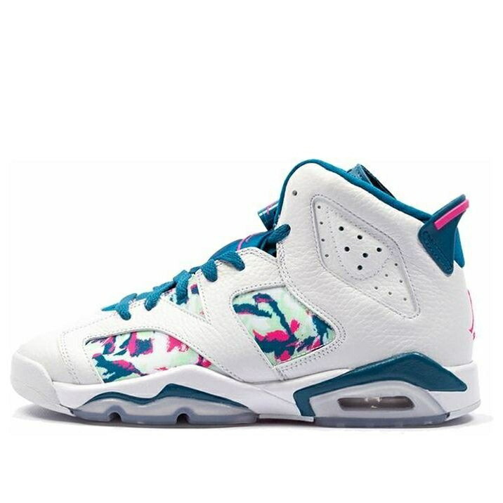 ナイキ ジョーダン 白色 ホワイト レーザー 緑 グリーン 'GREEN ABYSS' ジュニア キッズ JORDAN (GS) AIR 6 RETRO 543390-153 / WHITE LASER FUCHSIA GREEN ABYSS ベビー マタニティ スニーカー