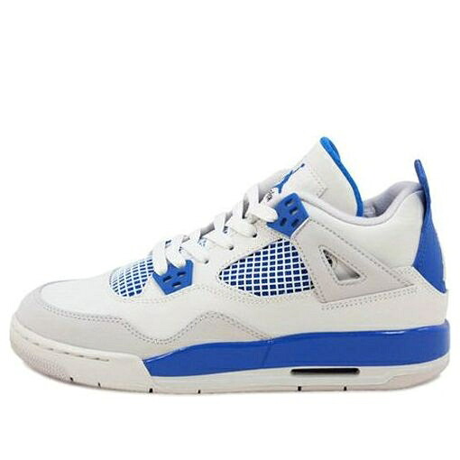 ナイキ ジョーダン 白いこと 白いこと 青碧 青碧 薄墨色 薄墨色 \u0027MILITARY BLUE\u0027 お坊っちゃん キッズ JORDAN (GS) AIR 4 RETRO 2012 408452-105 / WHITE MILITARY BLUE NTRL GREY もの言う花 マタニティ スニーカー