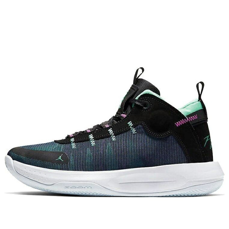 ナイキ ジョーダン ジャンプマン 黒色 ブラック 緑 グリーン 青色 ブルー 'BLUE PURPLE' スニーカー メンズ JORDAN AIR JUMPMAN 2020 PF BQ3448-005 / BLACK GREEN GLOW BLUE VOID HYPER｜スニケス