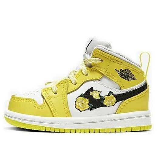 ナイキ ジョーダン ミッド ダイナミック 黄色 イエロー \u0027ROSE YELLOW\u0027 ベビー JORDAN (TD) AIR 1 MID SE PATCH - DYNAMIC AV5172-700 / YELLOW