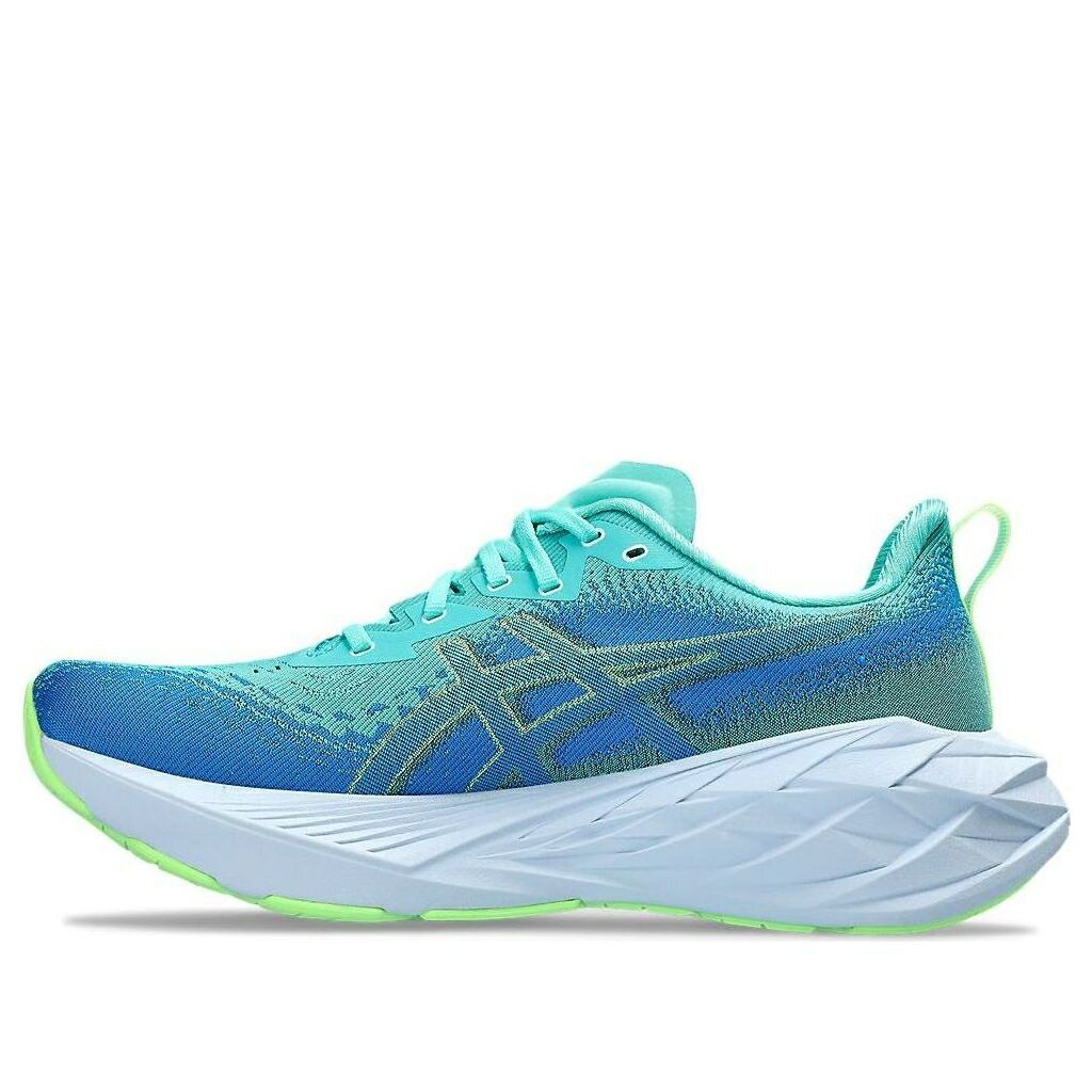 アシックス 青色 ブルー 緑 グリーン 白色 ホワイト BLUE スニーカー メンズ ASICS NOVABLAST 4 LITE-SHOW 1011B846-400 / BLUE GREEN WHITE