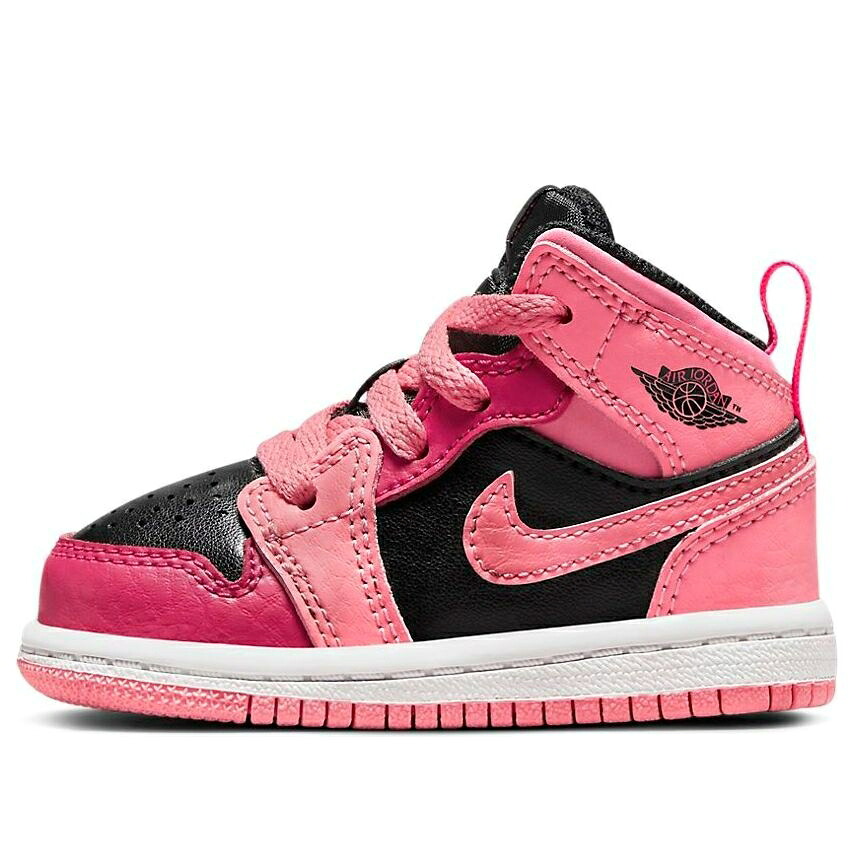 ナイキ ジョーダン ミッド ピンク 黒色 ブラック 'CORAL CHALK' ベビー JORDAN (TD) AIR 1 MID 640735-662 / PINK BLACK